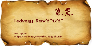 Medvegy Renátó névjegykártya